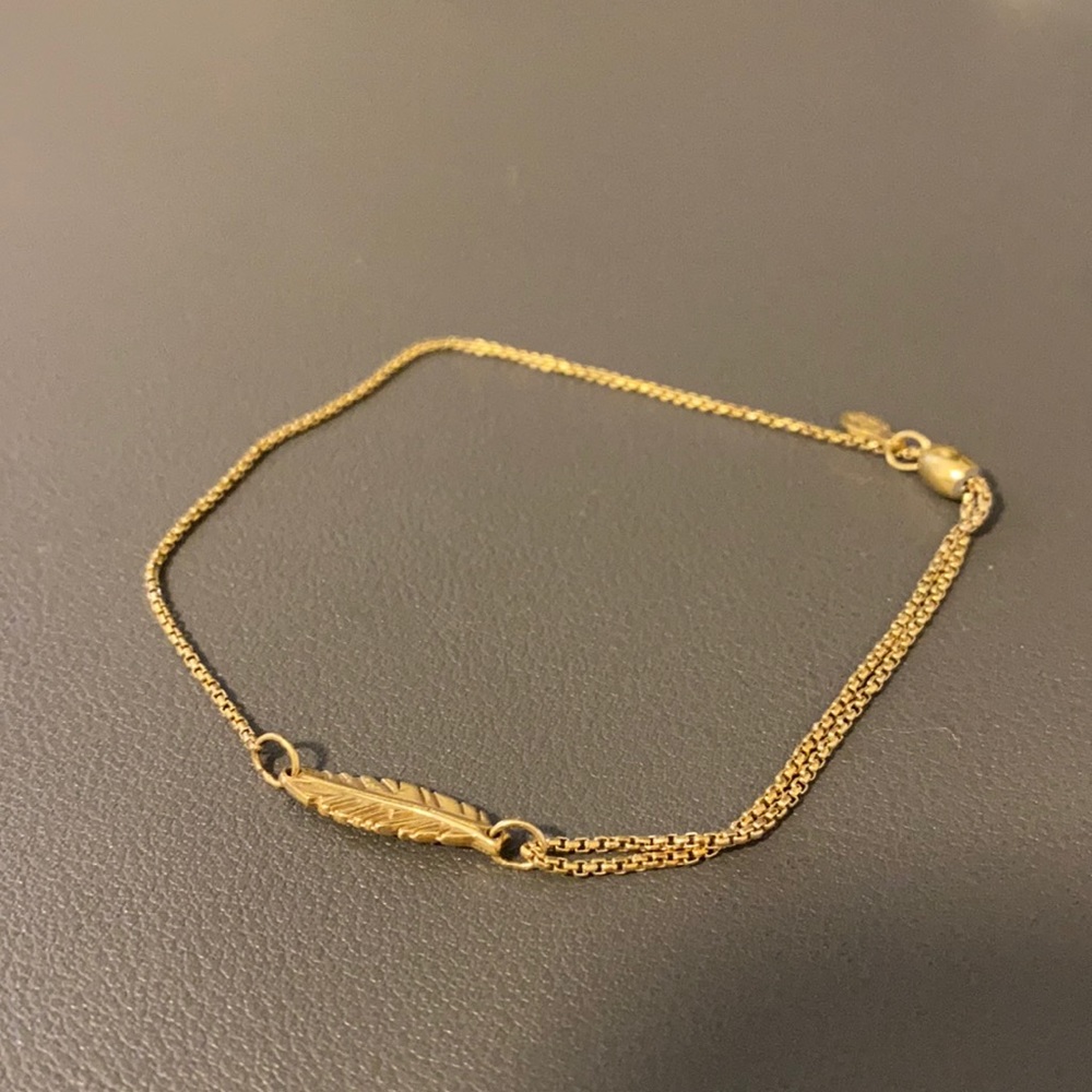 Alex and Ani feather pull chain bracelet